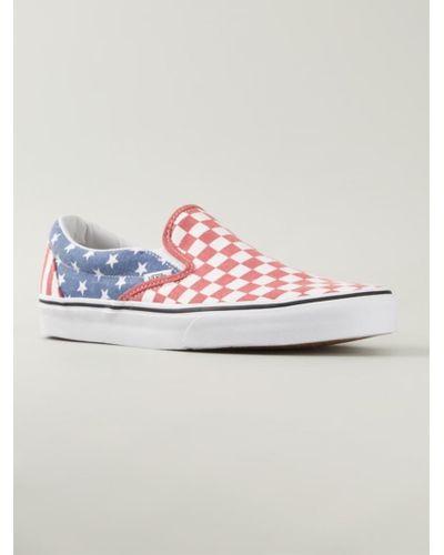 red white and blue vans sneakers