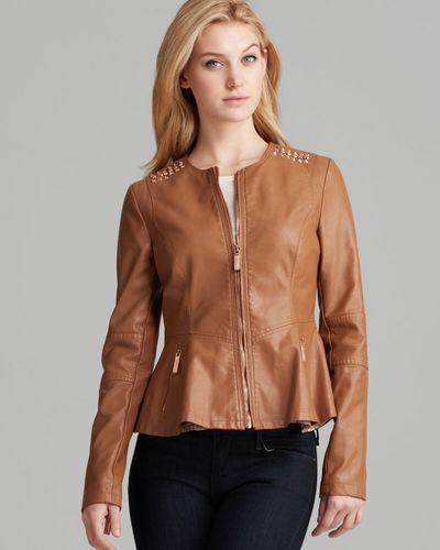 Guess Jacket Emily Faux Leather in Light Honey (Brown) - Lyst