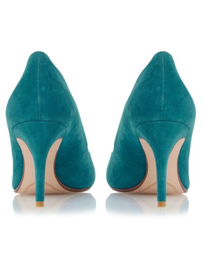 Dune Alina Stiletto Suede Heeled Court Shoes in Turquoise (Blue) - Lyst