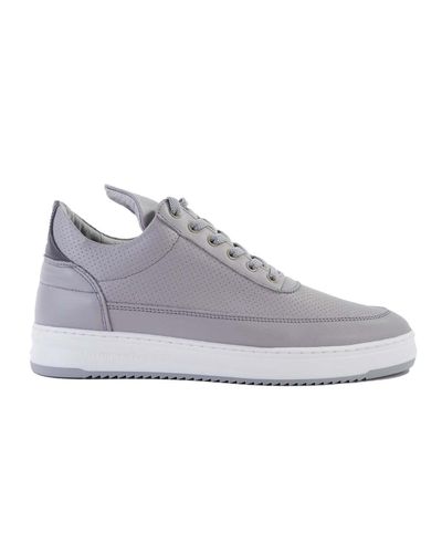 Filling Pieces Low Top Bianco Perforated Trainer in Gray for Men | Lyst