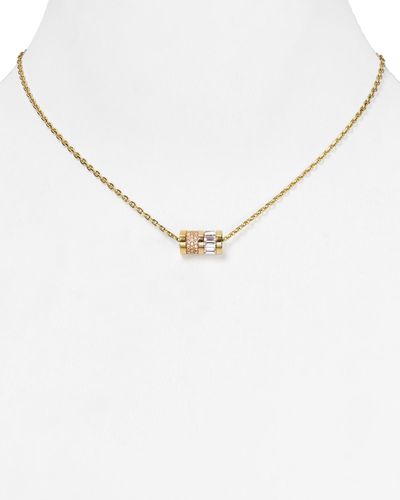 Michael Kors Barrel Pendant Necklace 16 In Gold Metallic Lyst - Barrel Pendant Necklace