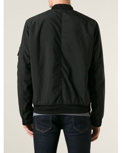 black fitted bomber jacket