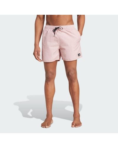 adidas Stripey Classics Swim Shorts Short Length - Pink