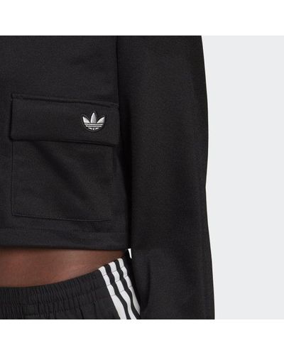 adidas Quarter-zip Sweatshirt in Black - Lyst