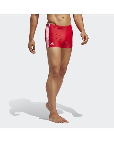 adidas Classic 3-Stripes Swim Boxers - Red