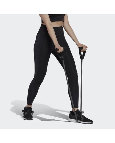 adidas Optime Training Shiny Full Length Leggings - Black