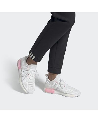 adidas Lace Zx 2k Boost Shoes in White - Lyst