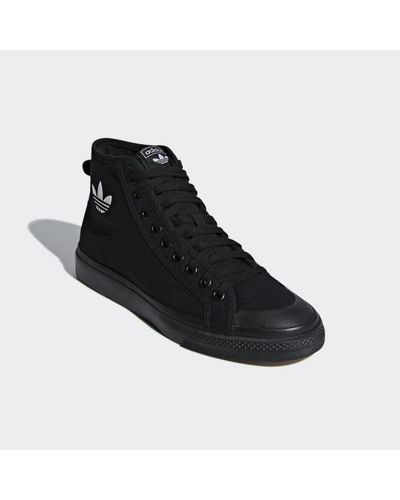 adidas Leather Nizza High Top Shoes in Black for Men - Lyst
