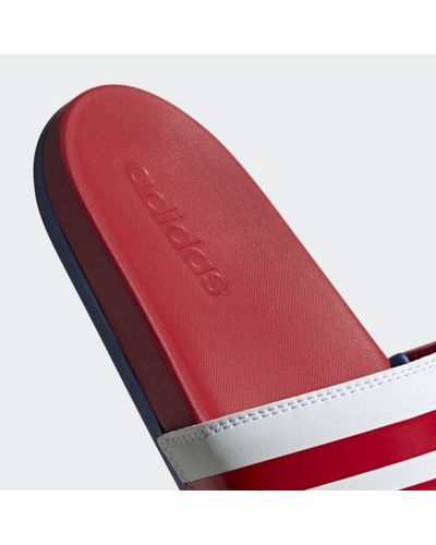 adidas Synthetic Adilette Comfort Slides in White for Men - Lyst