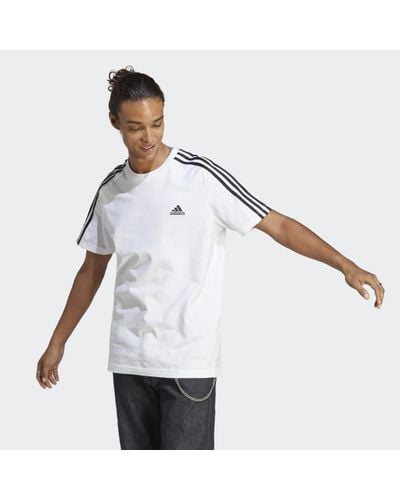 adidas Essentials Single Jersey 3-Stripes T-Shirt - White