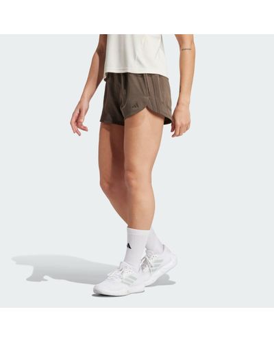 adidas Pacer Training 3-Stripes Woven High-Rise Shorts - White