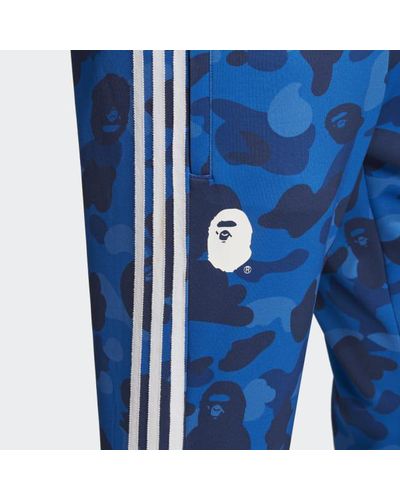 adidas Synthetic Bape X Track Pants in Blue for Men - Lyst