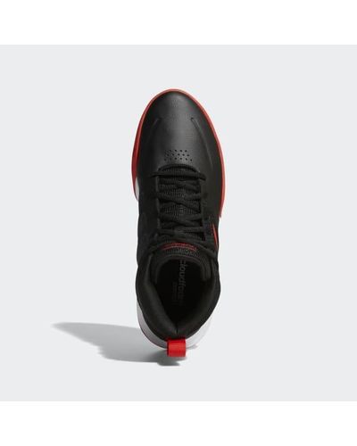 adidas Leather Ownthegame Wide Shoes in Black for Men - Lyst