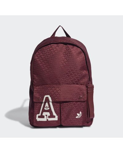 adidas Trefoil Jacquard Monogram Backpack - Red