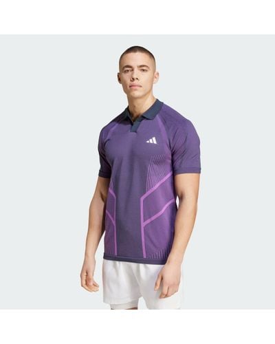 adidas Tennis Pro Seamless Aeroready Freelift Polo Shirt - Purple