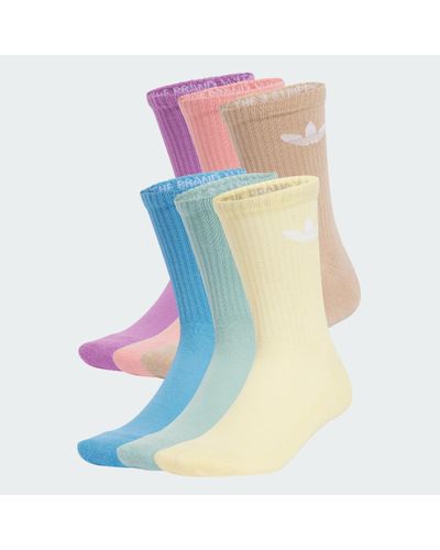 adidas Trefoil Cushion Crew Socks 6 Pairs - Blue