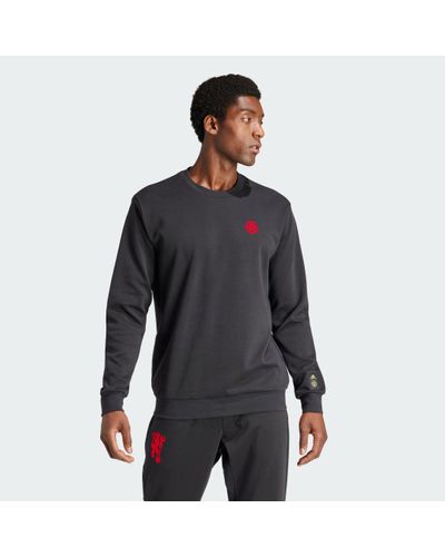 adidas Manchester United Cultural Story Crew Sweatshirt - Black