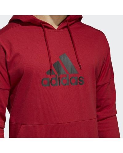 adidas Cotton Hoodie in Burgundy (Red) for Men - Lyst
