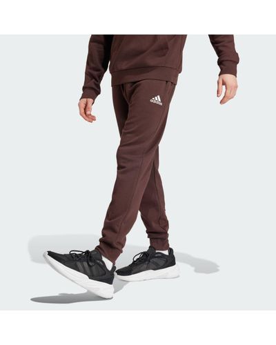adidas Essentials Fleece Regular Tapered Joggers - Brown