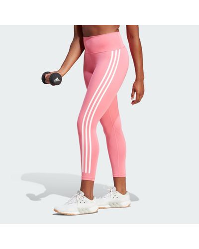 adidas Optime Trainicons 3-Stripes 7/8 Leggings - Pink