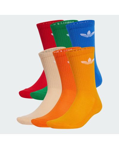 adidas Trefoil Cushion Crew Socks 6 Pairs - Orange