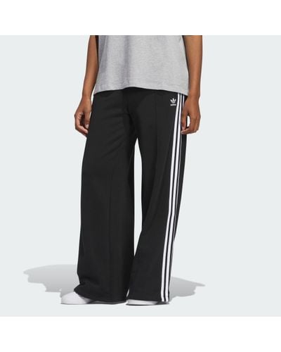 adidas 3-Stripes Loose French Terry Wide Leg Joggers - Black