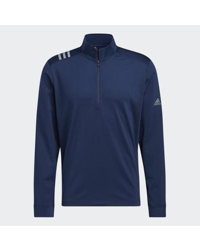 adidas Advantage Half-Zip Golf Pullover - Blue