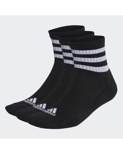 adidas 3-stripes Cushioned Crew Socks 3 Pairs - Black
