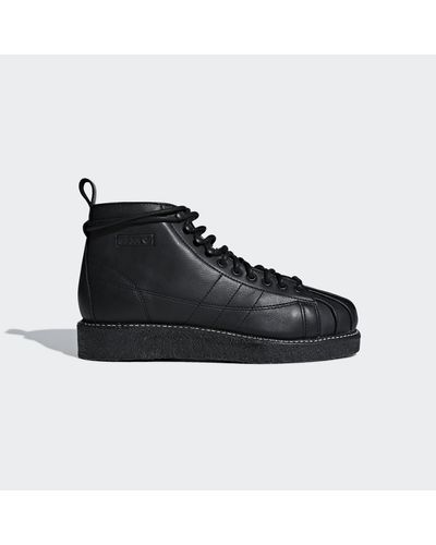 adidas Leather Superstar Luxe Boots in Black - Lyst