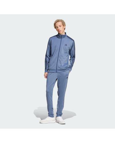 adidas Basic 3-Stripes Tricot Track Suit - Blue