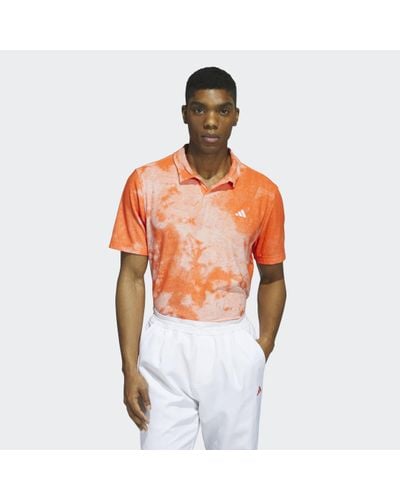 adidas Made To Be Remade No-button Jacquard Golf Shirt - Orange