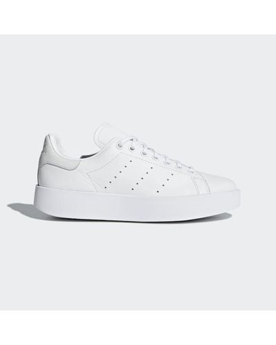 adidas Leather Stan Smith Bold Shoes in White - Lyst