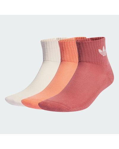 adidas Mid Crew Socks 3 Pairs - Pink