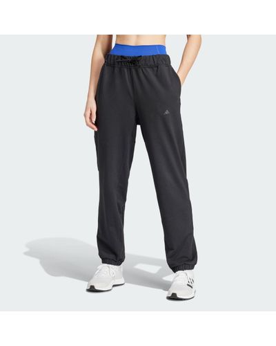 adidas Power Loose Fit French Terry Joggers - Blue