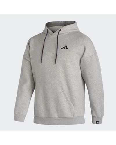 adidas Lightning Heavy Fleece Winter Hoodie in Gray for Men - Lyst