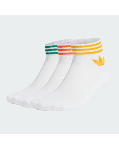 adidas Island Club Trefoil Ankle Socks 3 Pairs - White