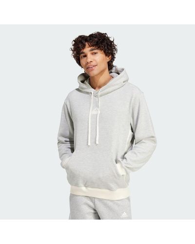 adidas Lounge French Terry Colored Mélange Hoodie - Grey