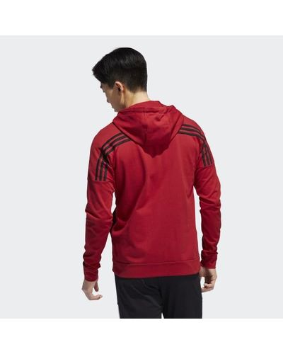 adidas Cotton Hoodie in Burgundy (Red) for Men - Lyst