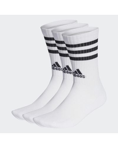 adidas 3-stripes Cushioned Crew Socks 3 Pairs - White