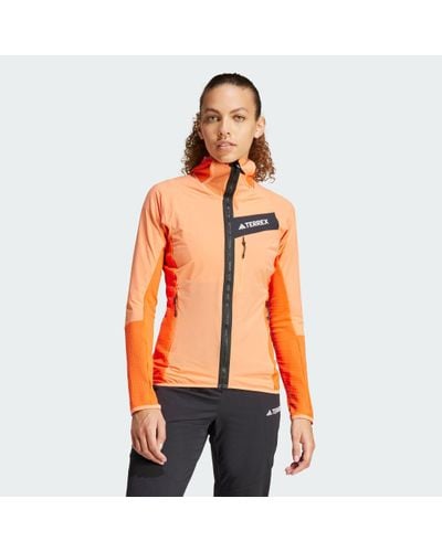 adidas Terrex Techrock Hooded Wind Fleece Jacket - Orange
