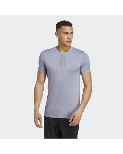 adidas Aeroknit Yoga Base Naadloos Training T-shirt - Blauw