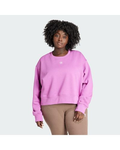 adidas Adicolor Essentials Crew Sweatshirt (Plus Size) - Pink