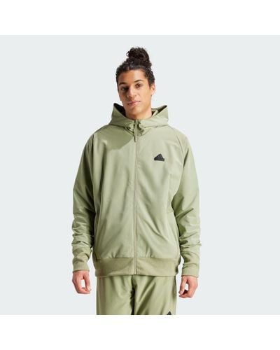 adidas Z.n.e. Woven Full-zip Hooded Track Top - Green