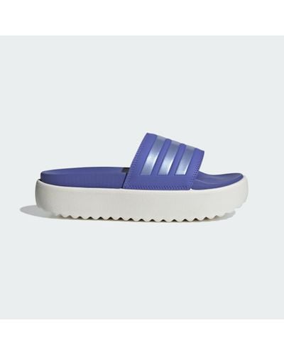 adidas Adilette Platform Slides - Blue