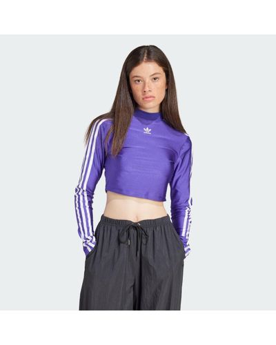 adidas 3-stripes Cropped Long-sleeve T-shirts - Paars