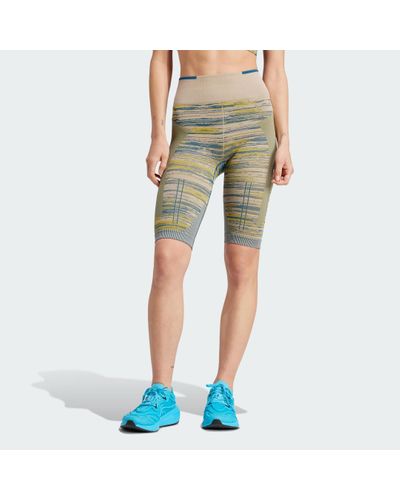 adidas By Stella Mccartney Truestrength Seamless Yoga Bike Leggings - Green