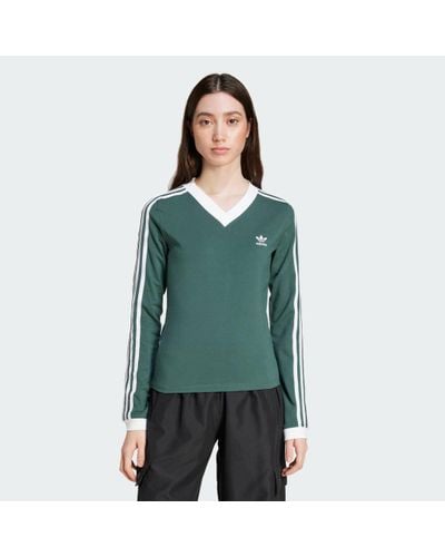 adidas V-Neck Long Sleeve Shirt - Green