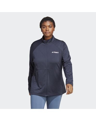 adidas Terrex Multi Full-zip Fleece Jacket (plus Size) - Blue
