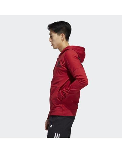 adidas Cotton Hoodie in Burgundy (Red) for Men - Lyst