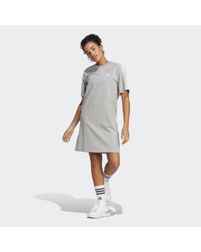 adidas Essentials 3-stripes Single Jersey Boyfriend T-shirt Dress - White